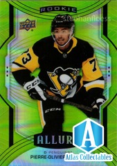 2020-21 UD Allure #129 Pierre-Olivier Joseph Green Quartz 81/99 Rookie Card
